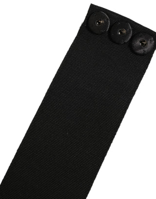 Black Cotton Wrap Around Tie Cintura Belt