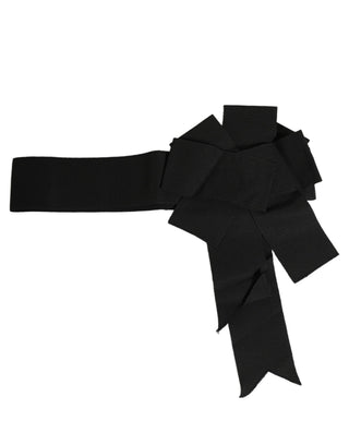 Black Cotton Wrap Around Tie Cintura Belt