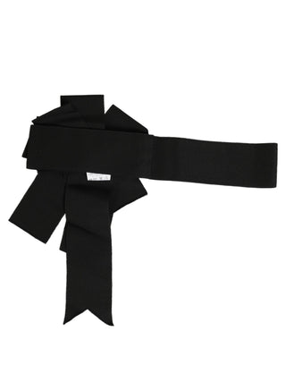 Black Cotton Wrap Around Tie Cintura Belt