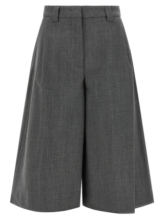 Gray Polyester Bermuda Shorts