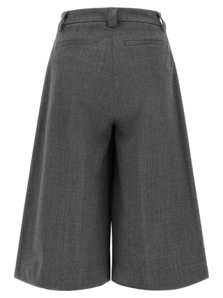 Gray Polyester Bermuda Shorts