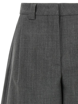 Gray Polyester Bermuda Shorts