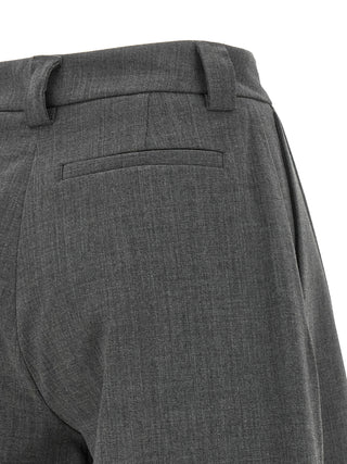Gray Polyester Bermuda Shorts