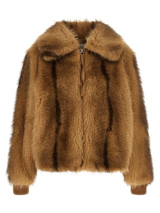 Beige Polyester Bomber