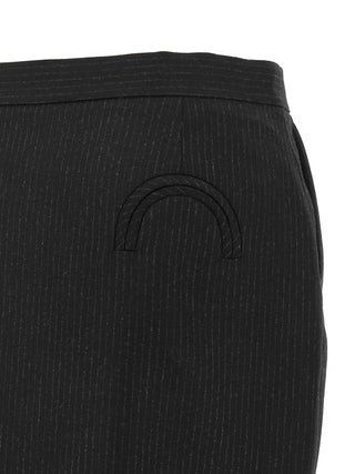 Black Virgin Wool Midi Skirt