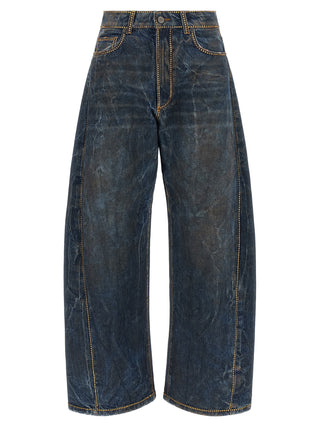 Blue Cotton Relaxed Fit Jeans