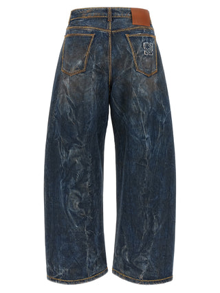 Blue Cotton Relaxed Fit Jeans