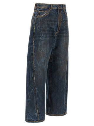Blue Cotton Relaxed Fit Jeans