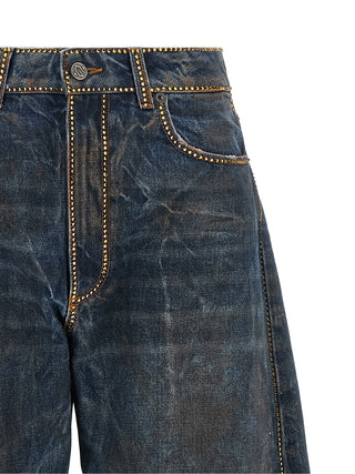 Blue Cotton Relaxed Fit Jeans