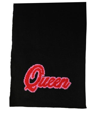 Black D&G Queen Cashmere Knitted Shawl Scarf