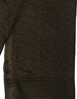 Olive Green Modal Floral Shawl Stole Scarf
