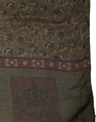 Olive Green Modal Floral Shawl Stole Scarf