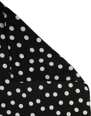 Black White Polka Dot Square Foulard Scarf