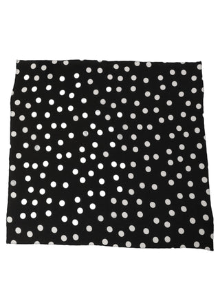 Black White Polka Dot Square Foulard Scarf