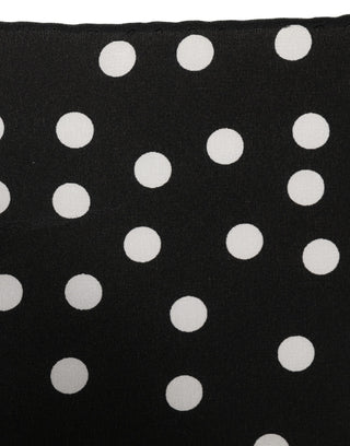 Black White Polka Dot Square Foulard Scarf