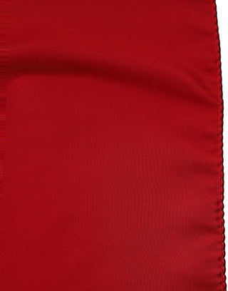 Red Satin Silk Foulard Handkerchief Scarf