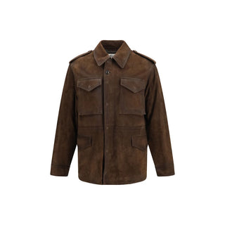 Brown Polyester Full-Length Jacket