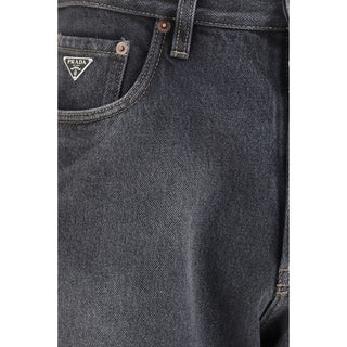 Black Cotton Relaxed Fit Jeans