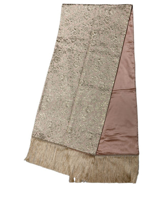 Pink Silk Fringes Neck Wrap Foulard Scarf