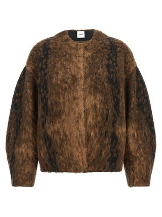 Brown Wool Full-Length Jacket