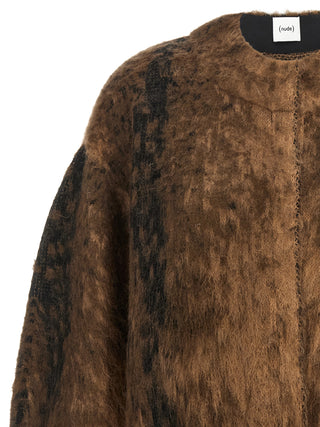 Brown Wool Full-Length Jacket