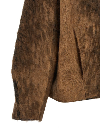 Brown Wool Full-Length Jacket