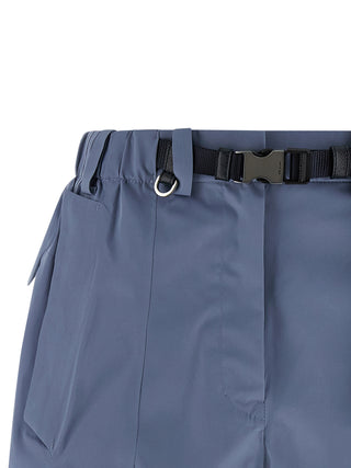 Blue Polyester Bermuda Shorts