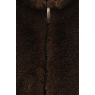 Brown Polyester Sleeveless Jacket
