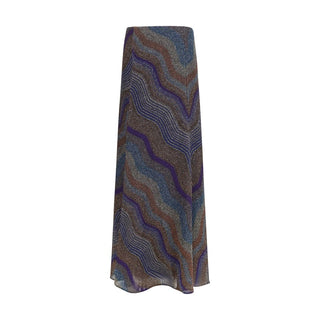 Multicolor Viscose Long Skirt