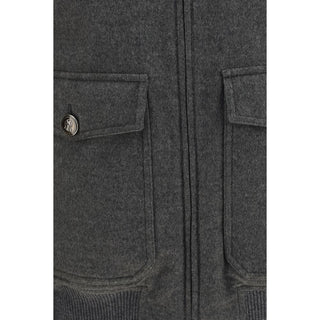 Gray Cashmere Bomber