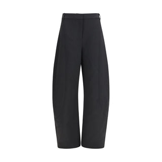 Black Polyester Casual Pants