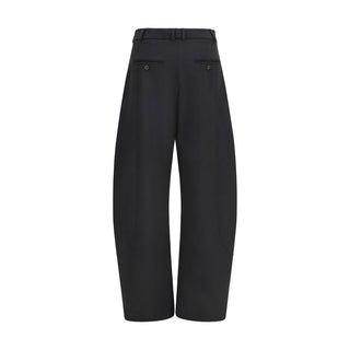 Black Polyester Casual Pants