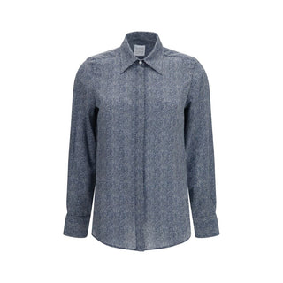 Blue Silk Pattern Shirt