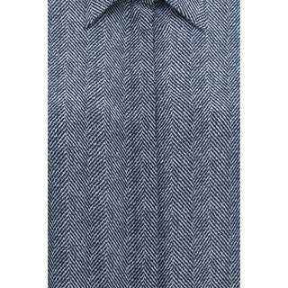 Blue Silk Pattern Shirt