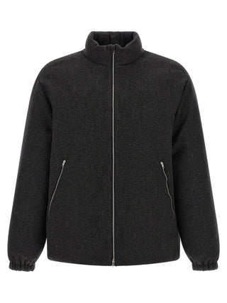 Gray Wool Full-Length Jacket