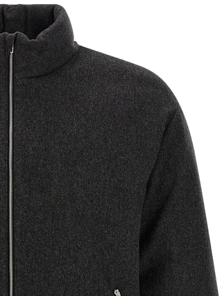 Gray Wool Full-Length Jacket