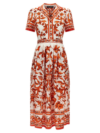 Orange Silk Midi Dress