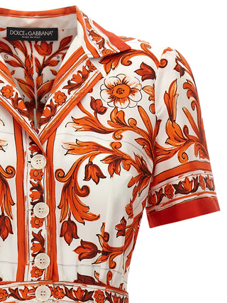 Orange Silk Midi Dress