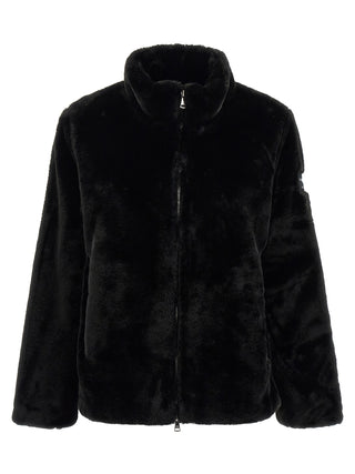 Black Polyester Full-Length Jacket
