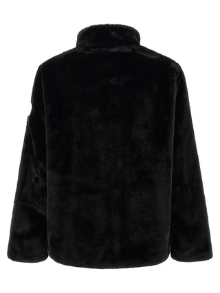 Black Polyester Full-Length Jacket