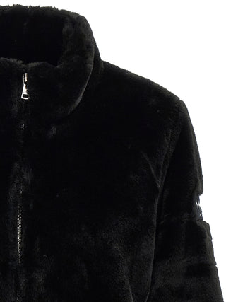 Black Polyester Full-Length Jacket