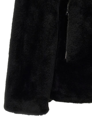 Black Polyester Full-Length Jacket