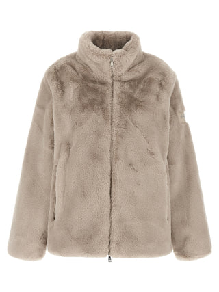 Beige Polyester Full-Length Jacket