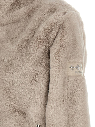 Beige Polyester Full-Length Jacket