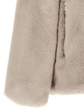 Beige Polyester Full-Length Jacket