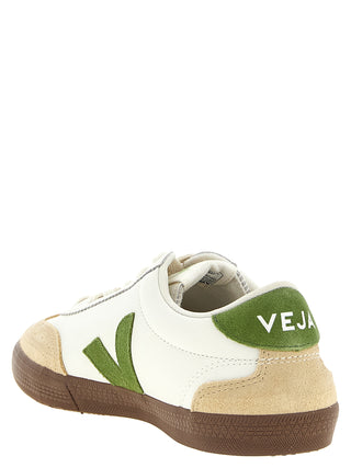 Beige Genuine Leather Athletic Sneakers