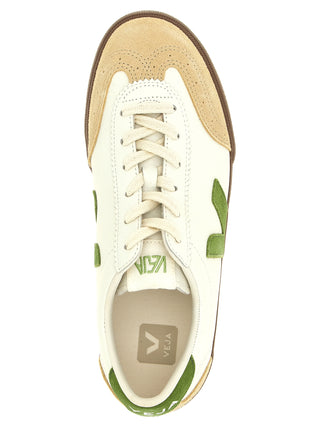 Beige Genuine Leather Athletic Sneakers