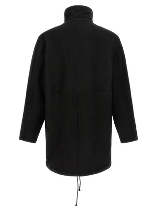Black Lamb Leather Coat