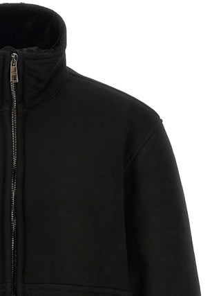 Black Lamb Leather Coat