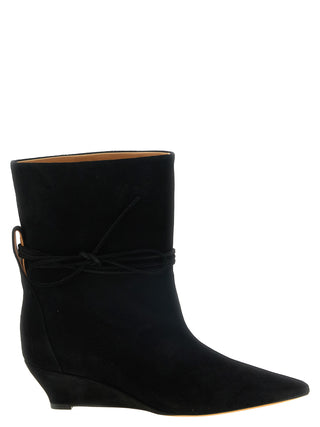 Black Calfskin Ankle Boots